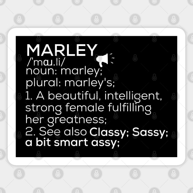 Marley Name Marley Definition Marley Female Name Marley Meaning Sticker by TeeLogic